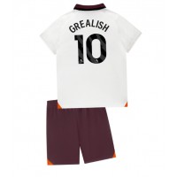 Manchester City Jack Grealish #10 Fußballbekleidung Auswärtstrikot Kinder 2023-24 Kurzarm (+ kurze hosen)